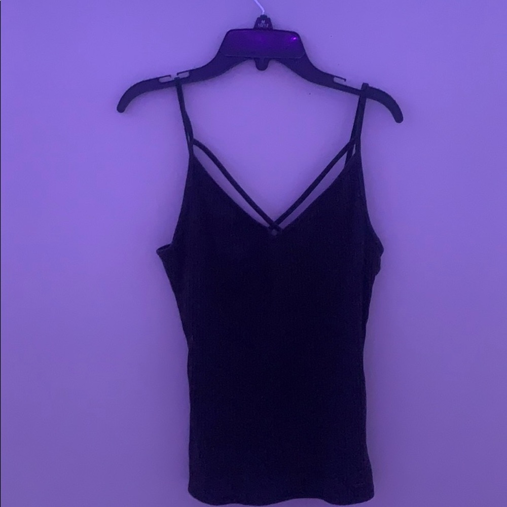 black strappy tank top